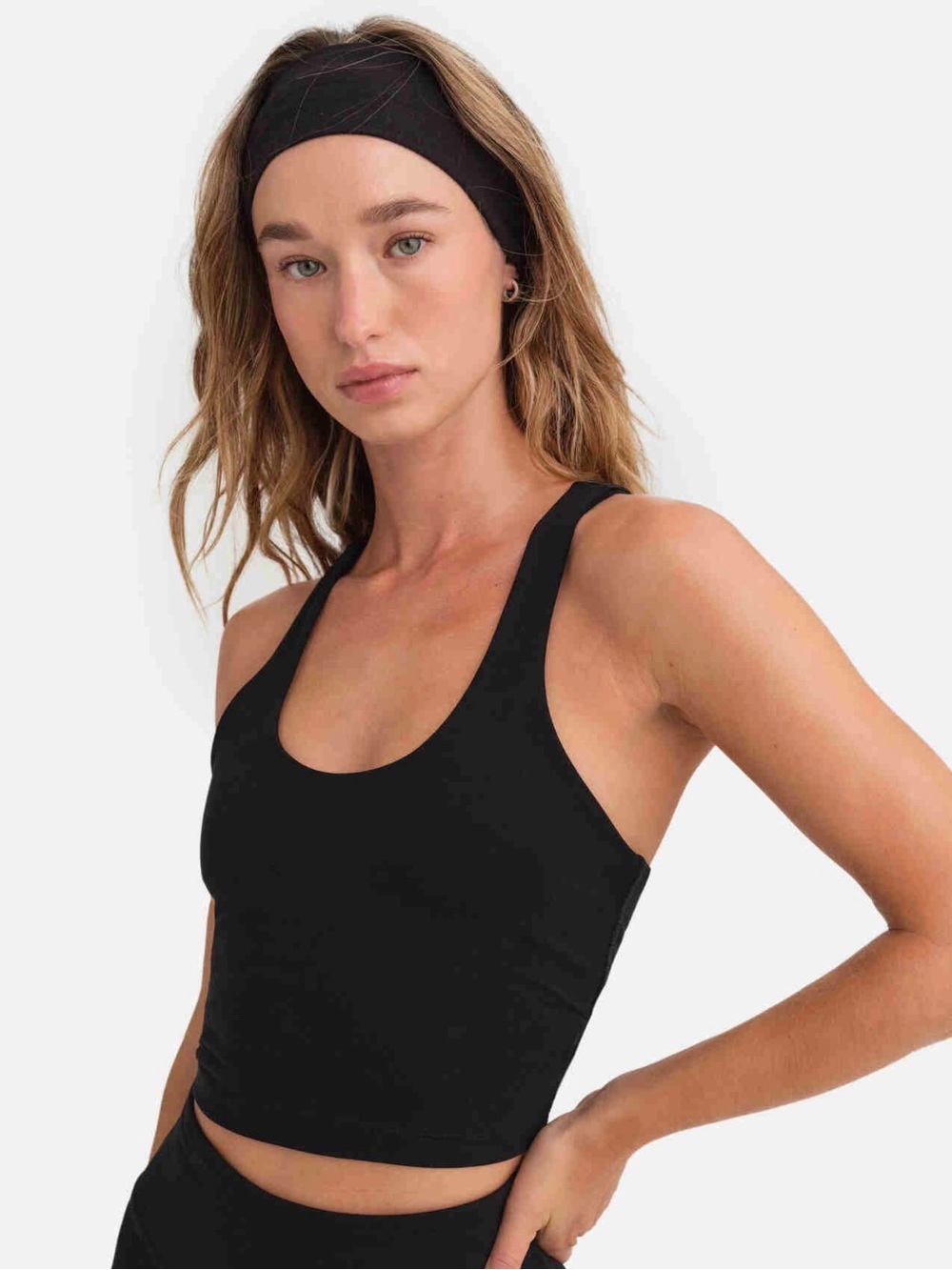 NWOT MATE the label Black Racerback Cropped Tank Top - Flaw